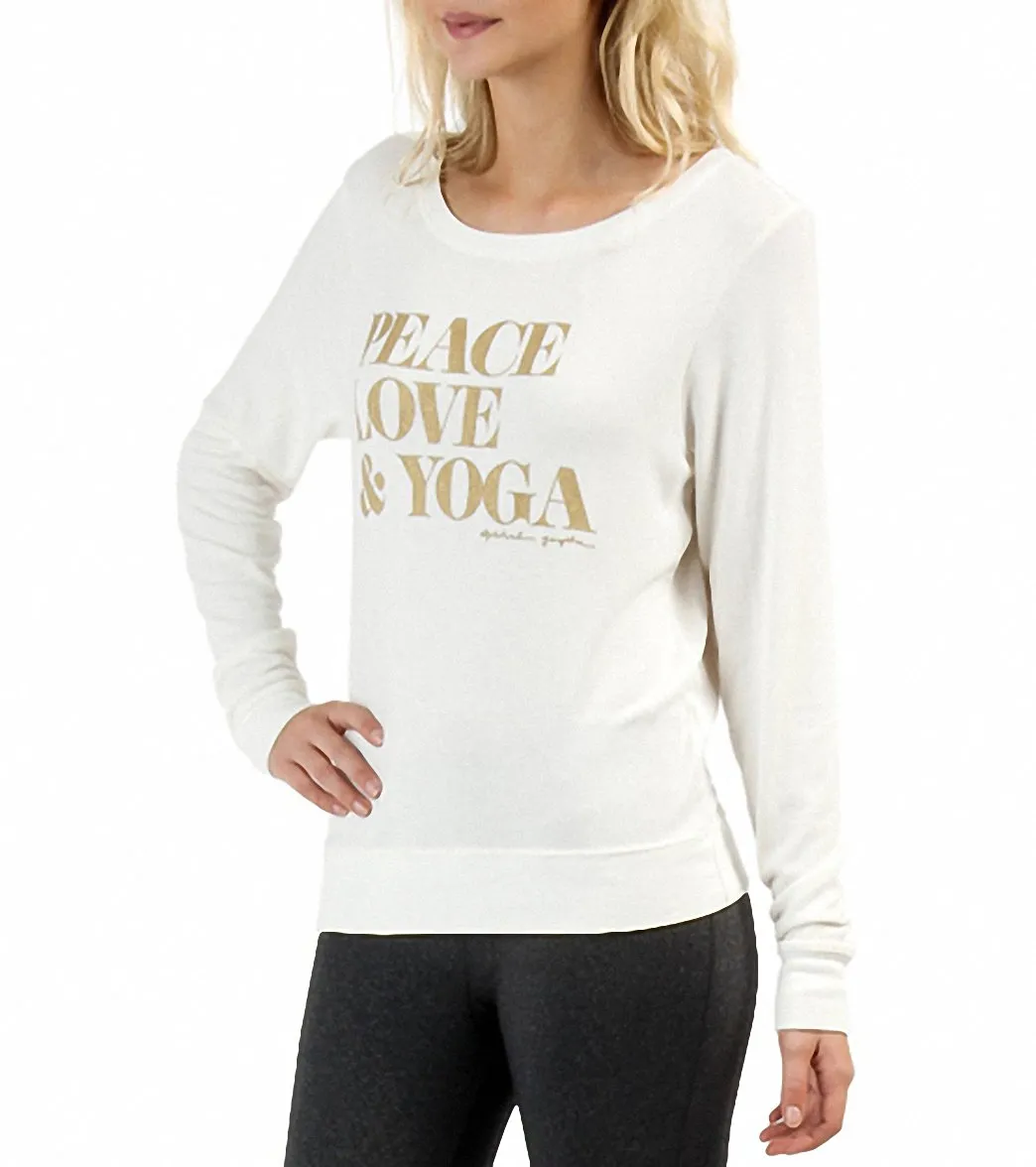 Spiritual Gangster Peace Love Yoga Savasana White Pullover