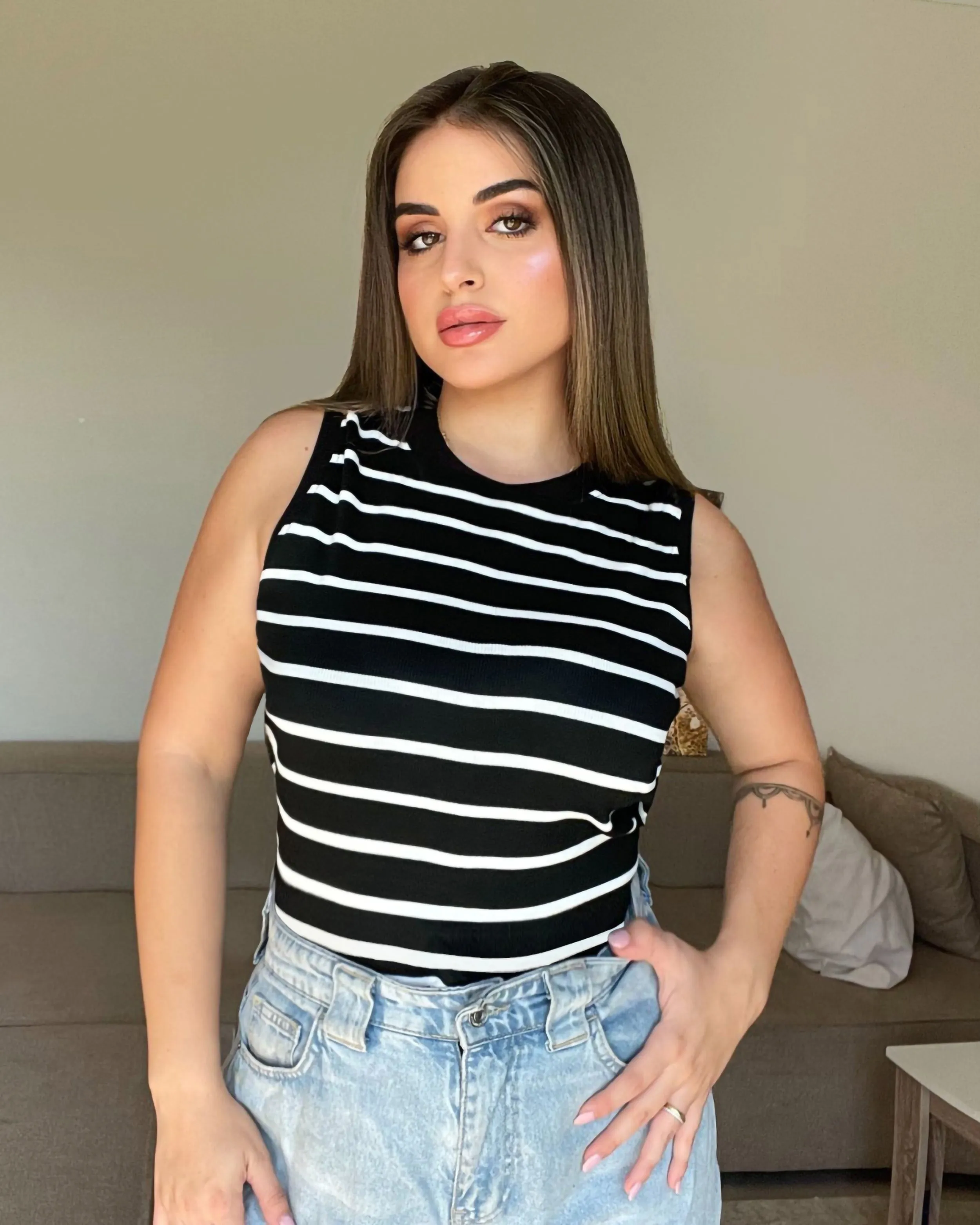 Striped Ribbed Tank Top