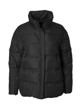 STUDDED DOWN PUFFER COAT IN OFF WHITE