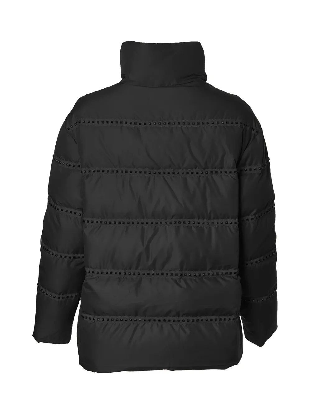 STUDDED DOWN PUFFER COAT IN OFF WHITE