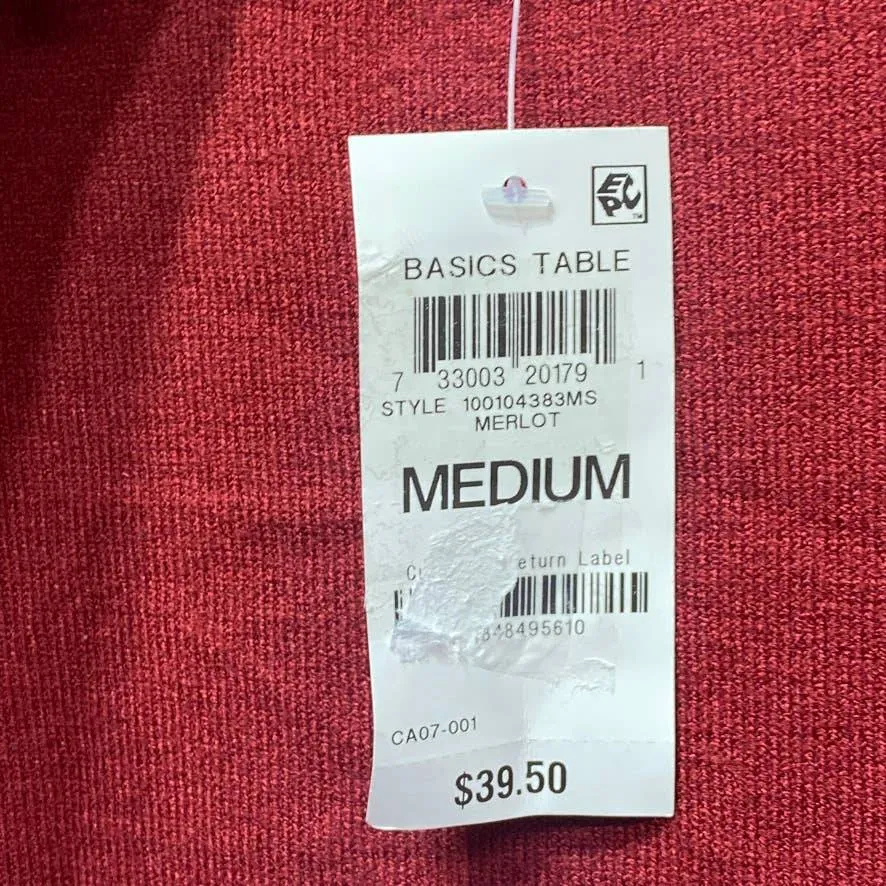 STYLE & CO Merlot Long Sleeve Crewneck Pullover Sweater SZ M