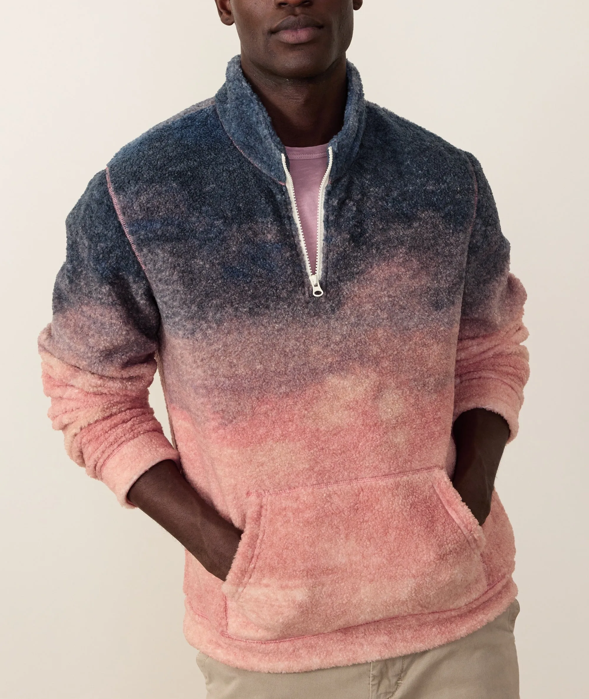 Sunset Sherpa Pullover - Sunset Ombre