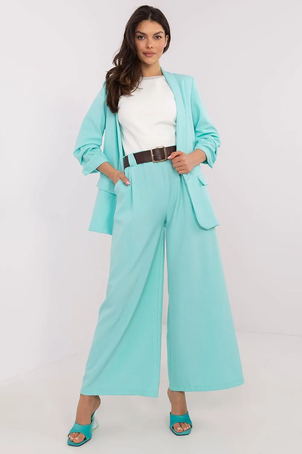 Swedish cut high waist wide leg trousers