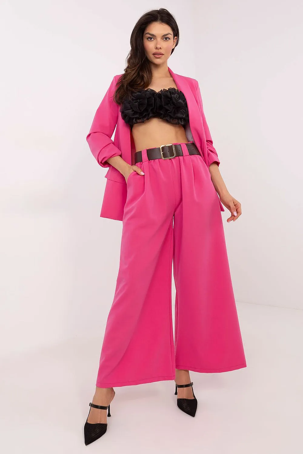 Swedish cut high waist wide leg trousers