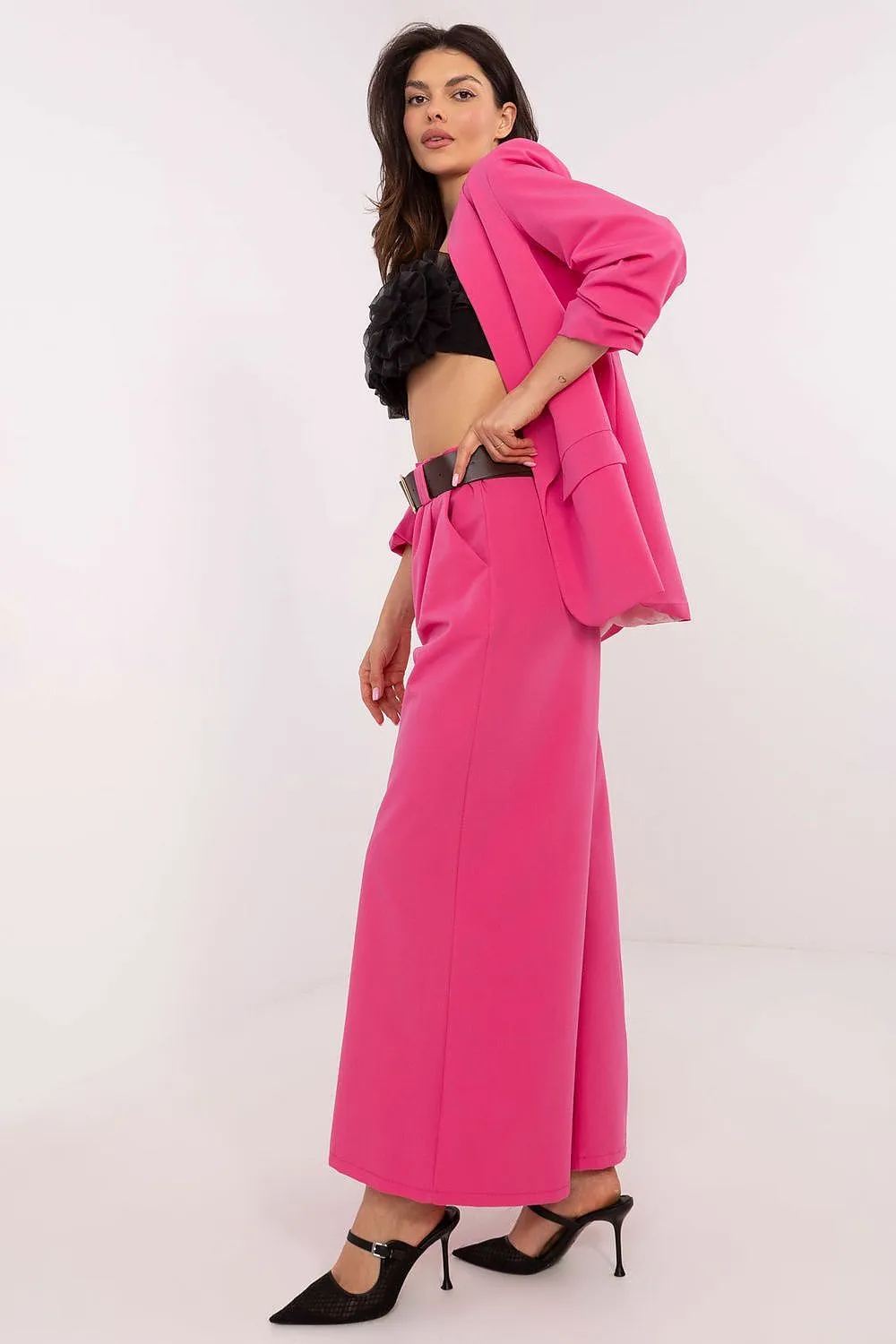 Swedish cut high waist wide leg trousers