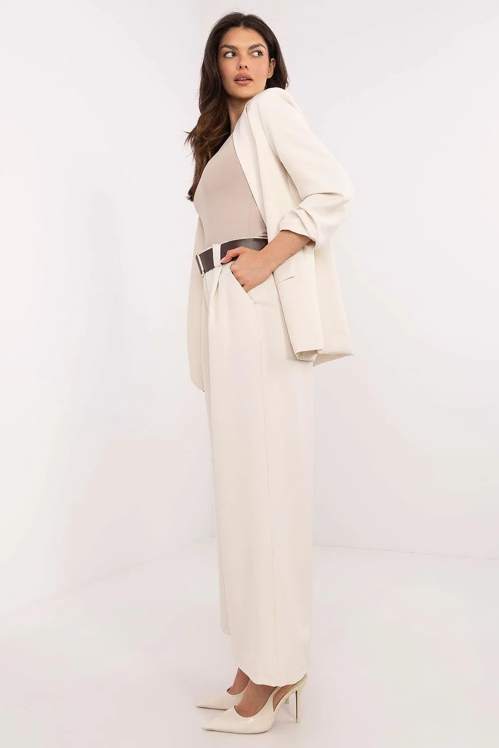 Swedish cut high waist wide leg trousers