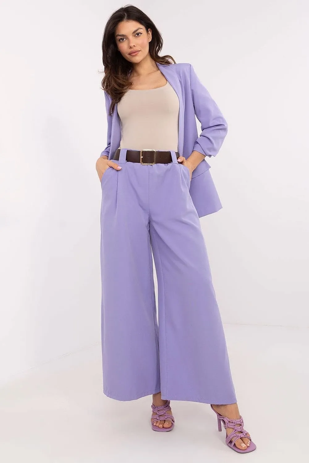 Swedish cut high waist wide leg trousers