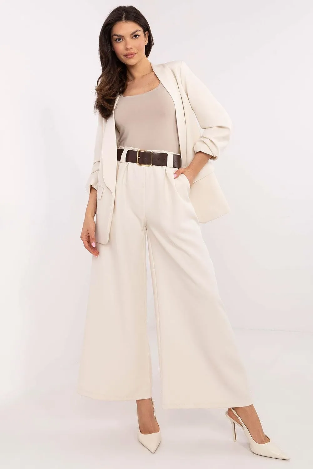Swedish cut high waist wide leg trousers
