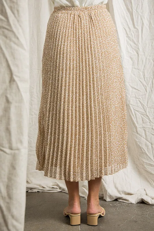 The Louie Print Pleated Maxi Skirt