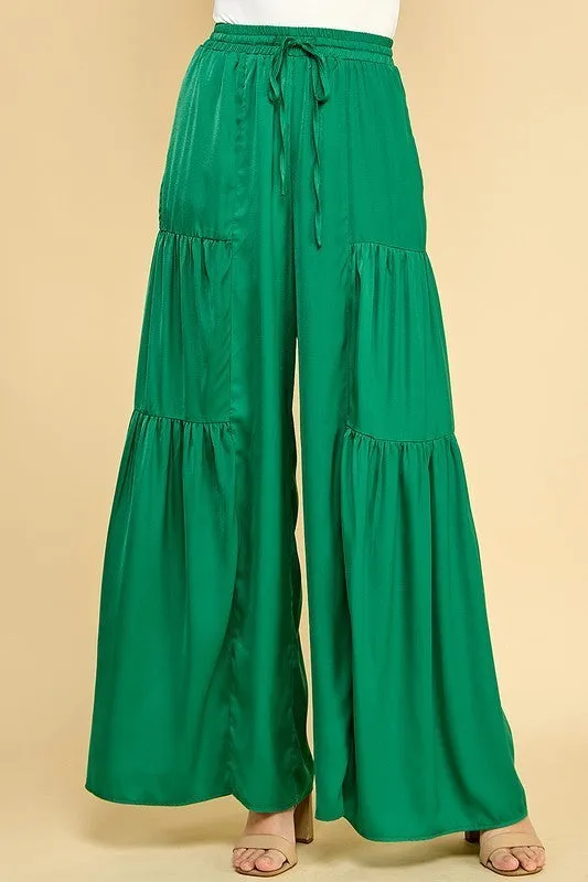 Tiered Wide Leg Flowy Pants
