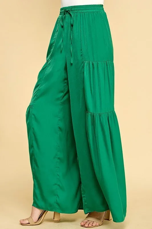 Tiered Wide Leg Flowy Pants