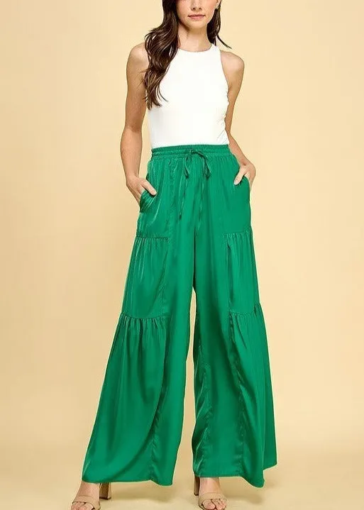 Tiered Wide Leg Flowy Pants
