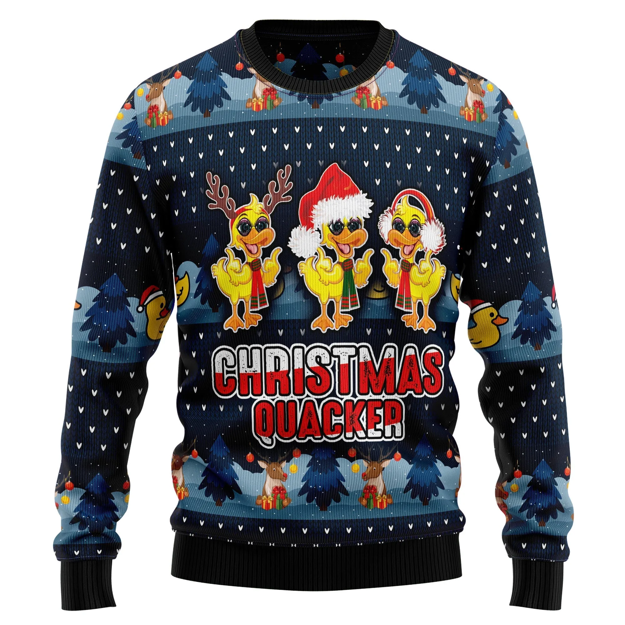 Ugly Christmas Sweater JulesRoche All-Over-Print Wool Blend