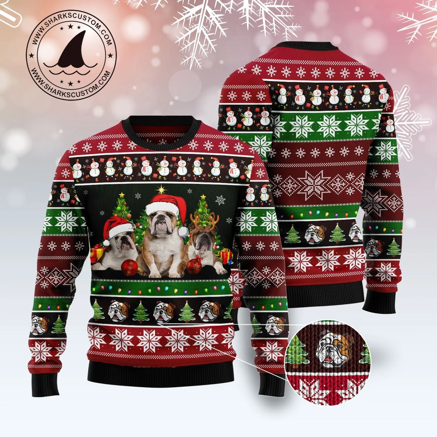 Ugly Christmas Sweater JulesRoche Trendy All-Over-Print Holiday