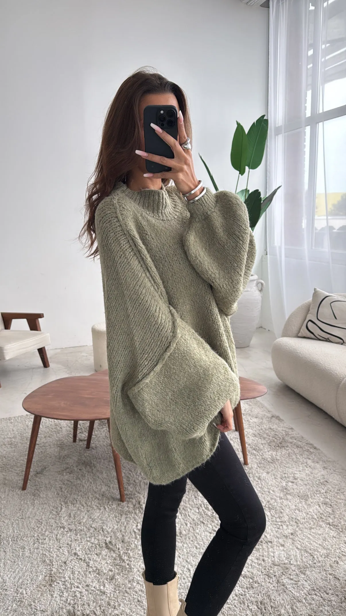 Ultra Oversize Kuschel - Pullover / khaki Art. 4100