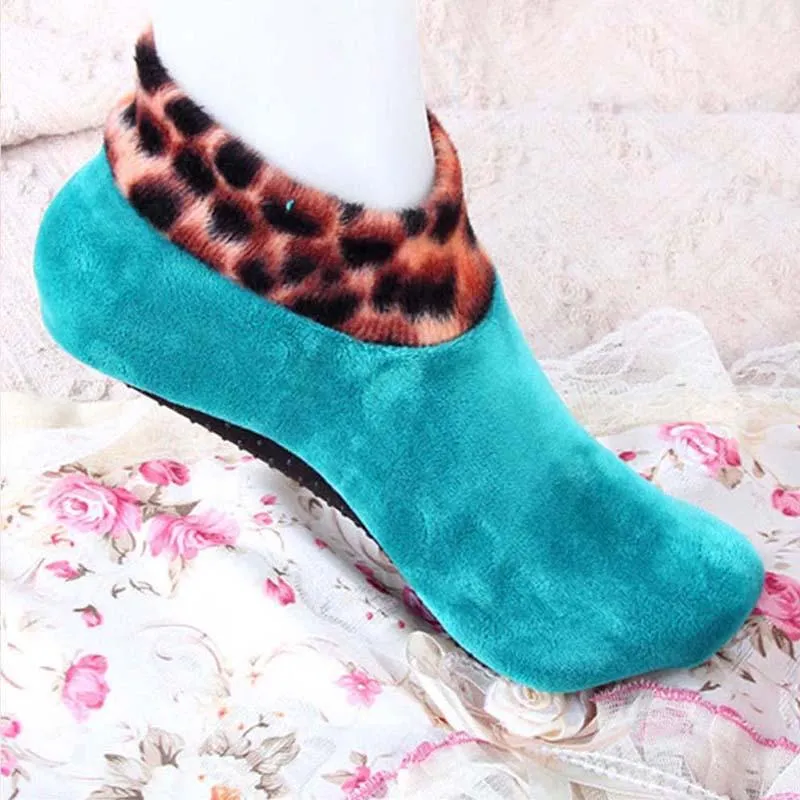 Unisex Winter Warm Non Slip Elastic Sock Slippers