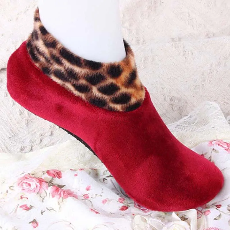 Unisex Winter Warm Non Slip Elastic Sock Slippers