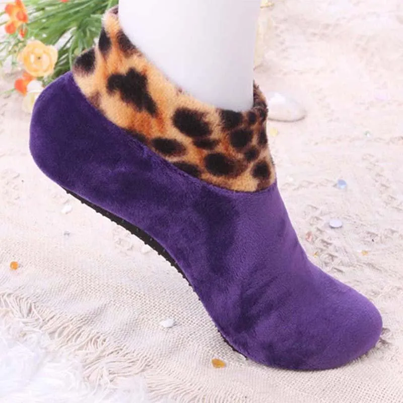 Unisex Winter Warm Non Slip Elastic Sock Slippers