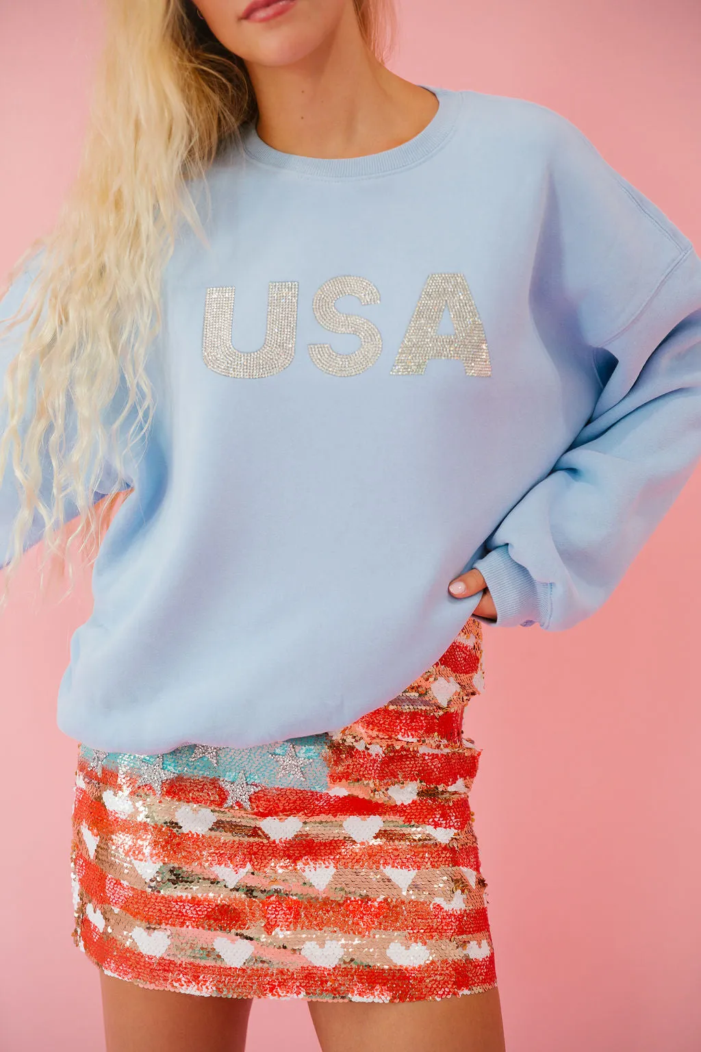USA BABY BLUE PULLOVER
