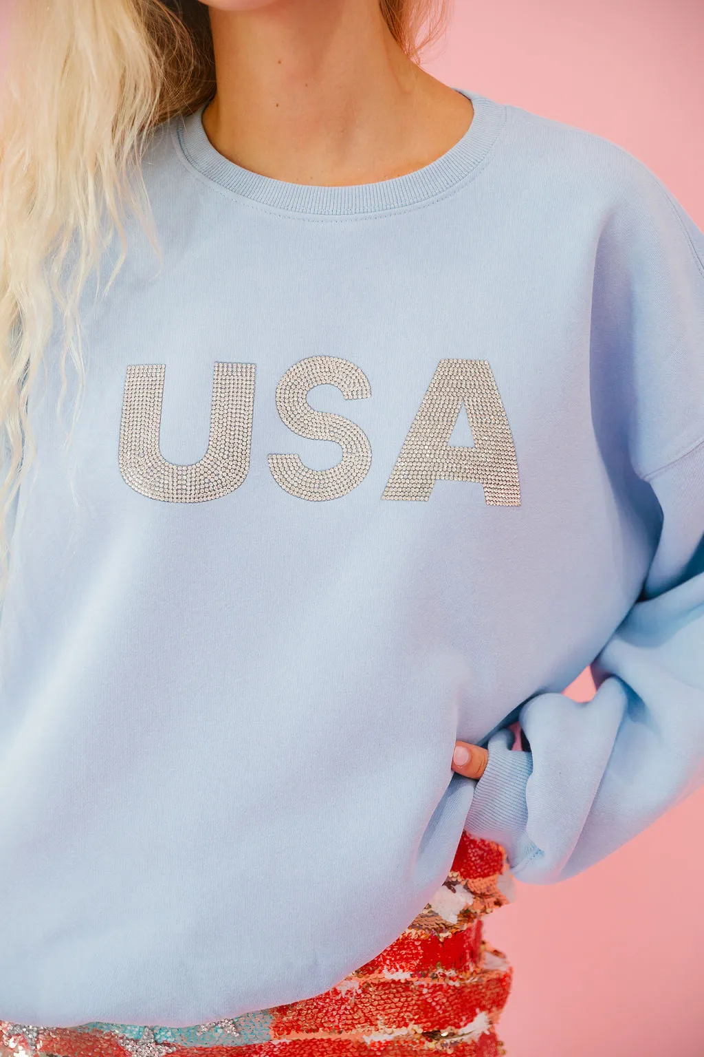 USA BABY BLUE PULLOVER