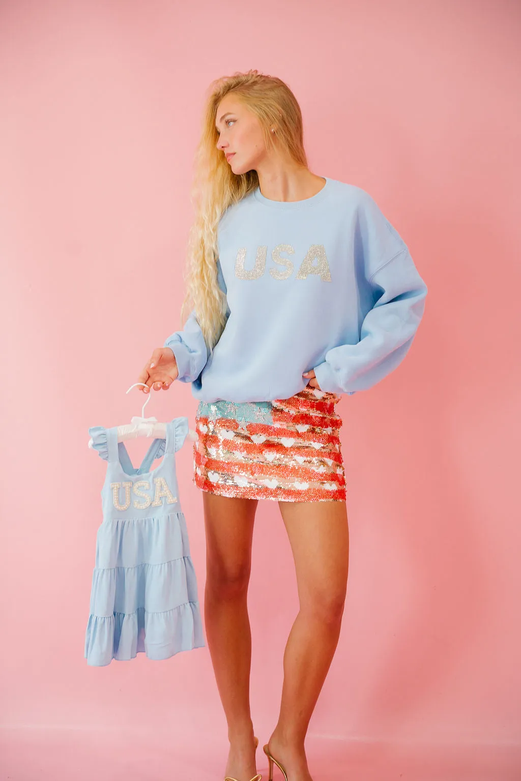USA BABY BLUE PULLOVER