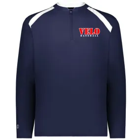 Velo BB - Clubhouse Longsleeves Cage Jacket with VELO Baseball (Stencil Font) - Navy