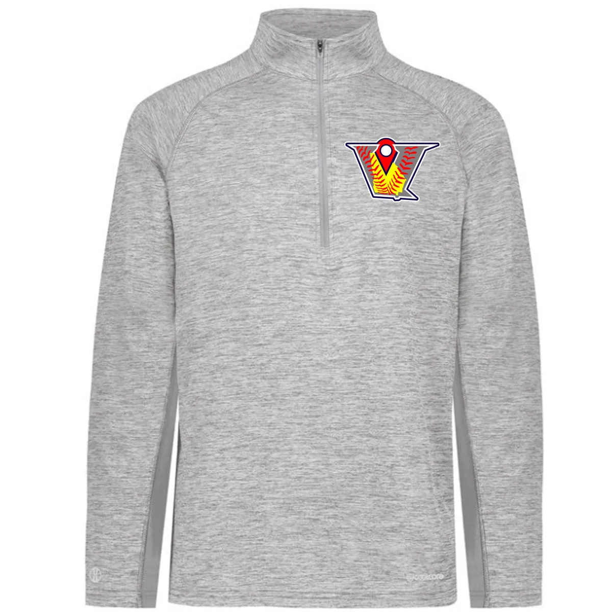 Velo FP - Electrify Coolcore 1.2 Zip Pullover with V Logo - Athletic Grey