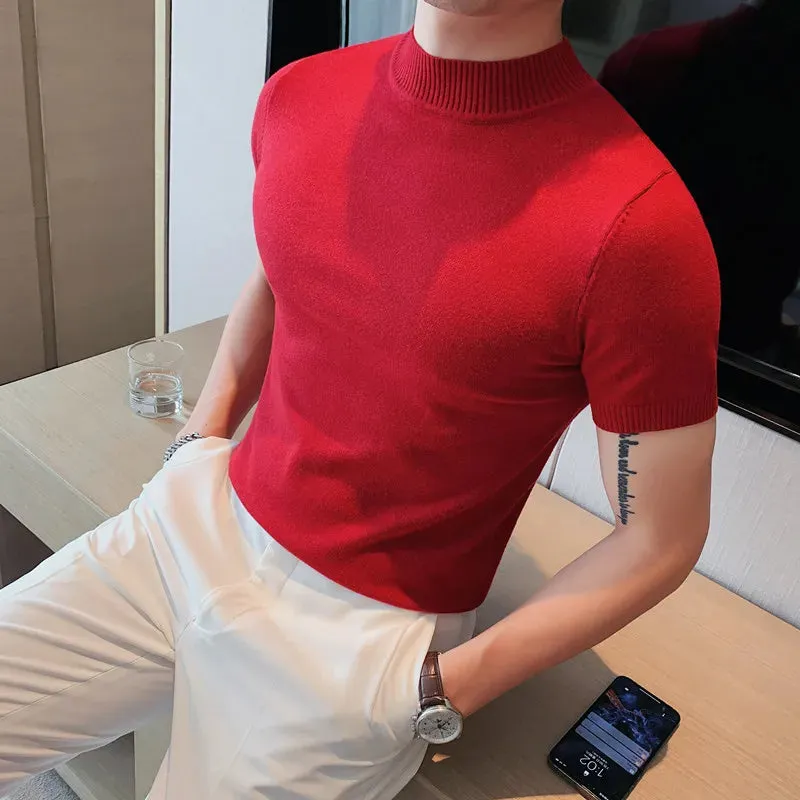 Vince Rollkragenpullover | Weicher Herrenpullover mit kurzen Ärmeln