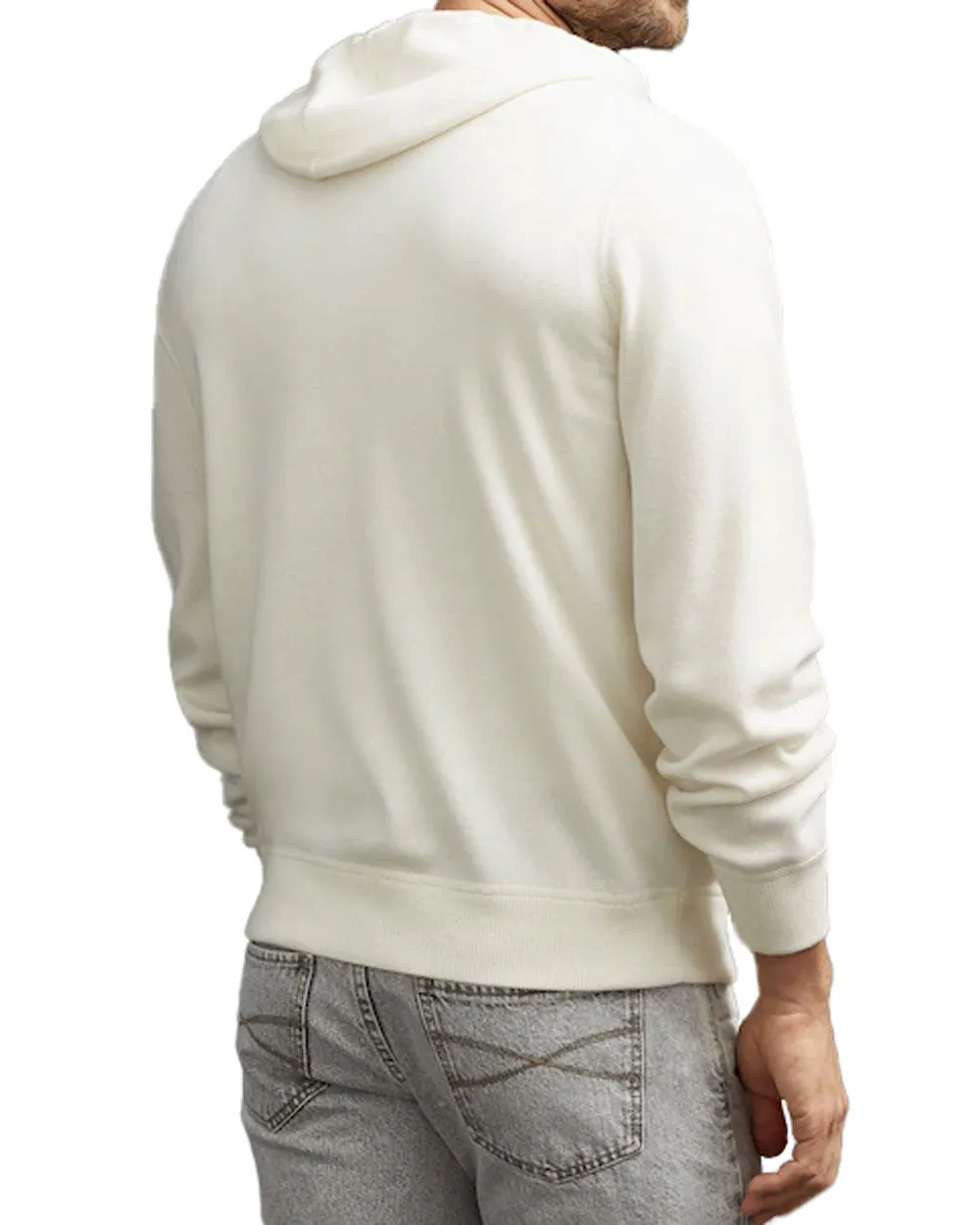 White Cashmere Pullover Hoodie