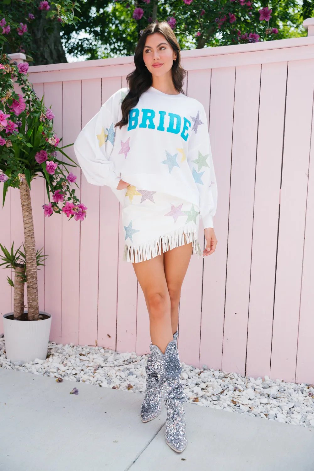 WHITE STAR BRIDE PULLOVER