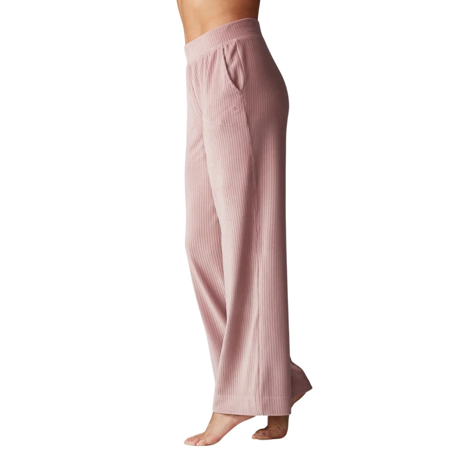 WIDE LEG BRUSHED RIB PANT