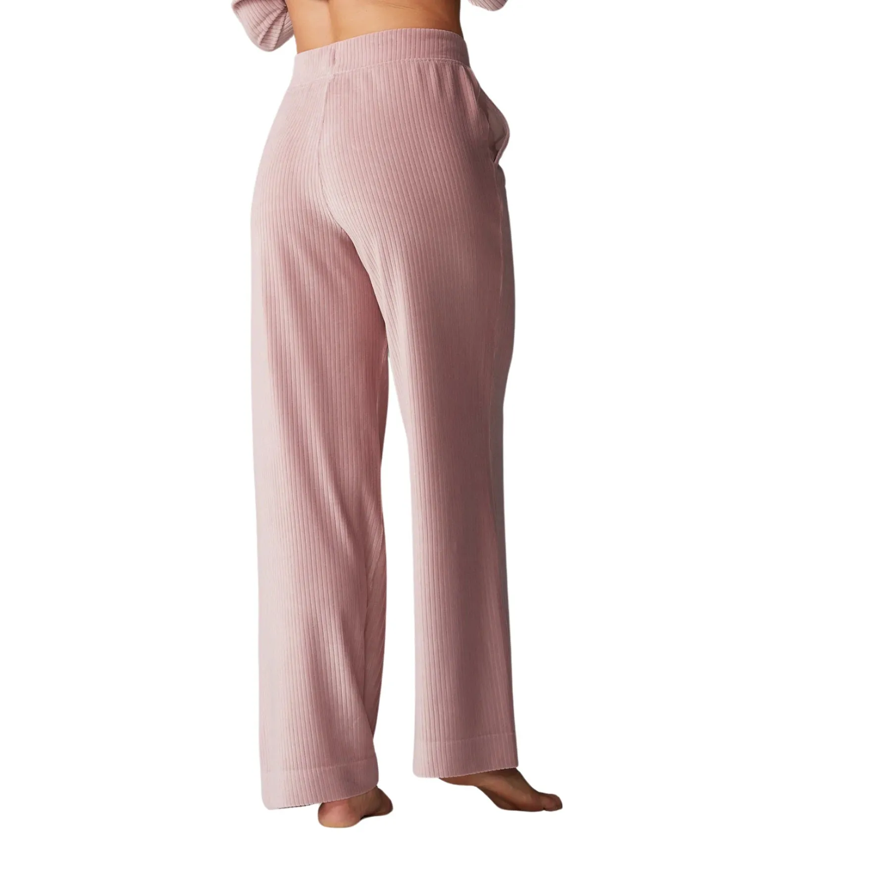 WIDE LEG BRUSHED RIB PANT