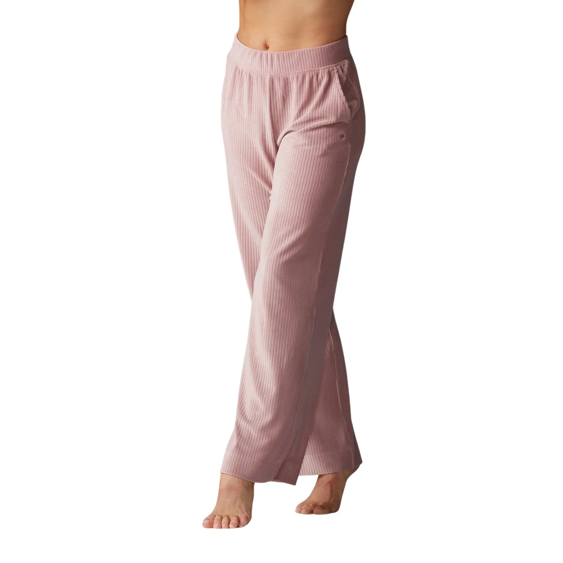 WIDE LEG BRUSHED RIB PANT