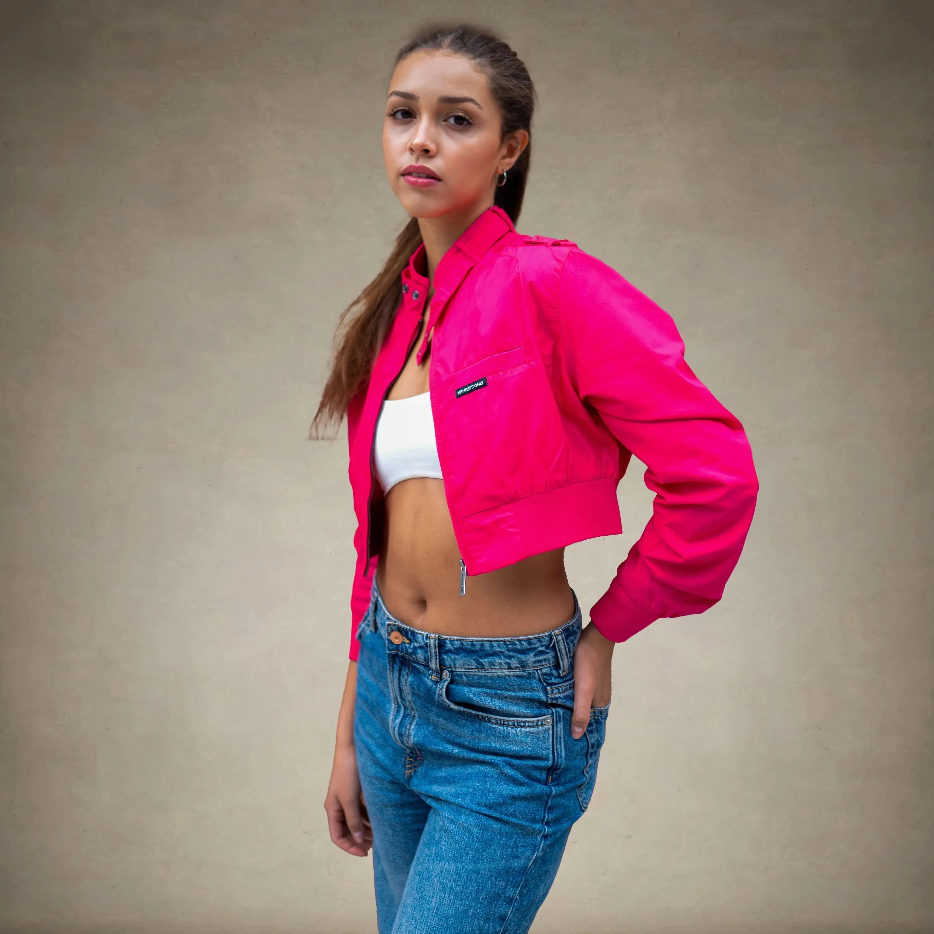 Women's Mini Cropped Racer Jacket