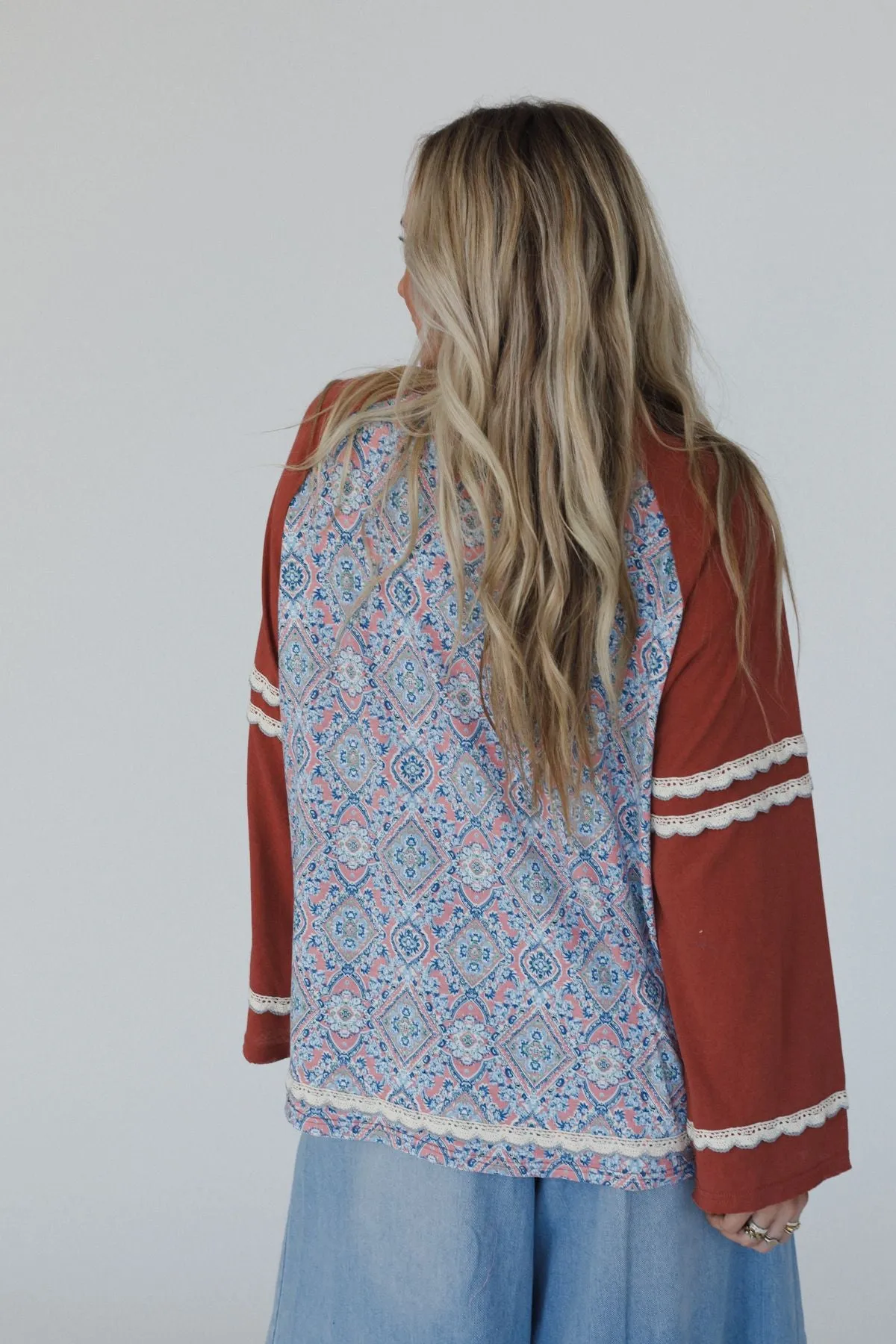 Wonder Valley Mix Print Top - Red