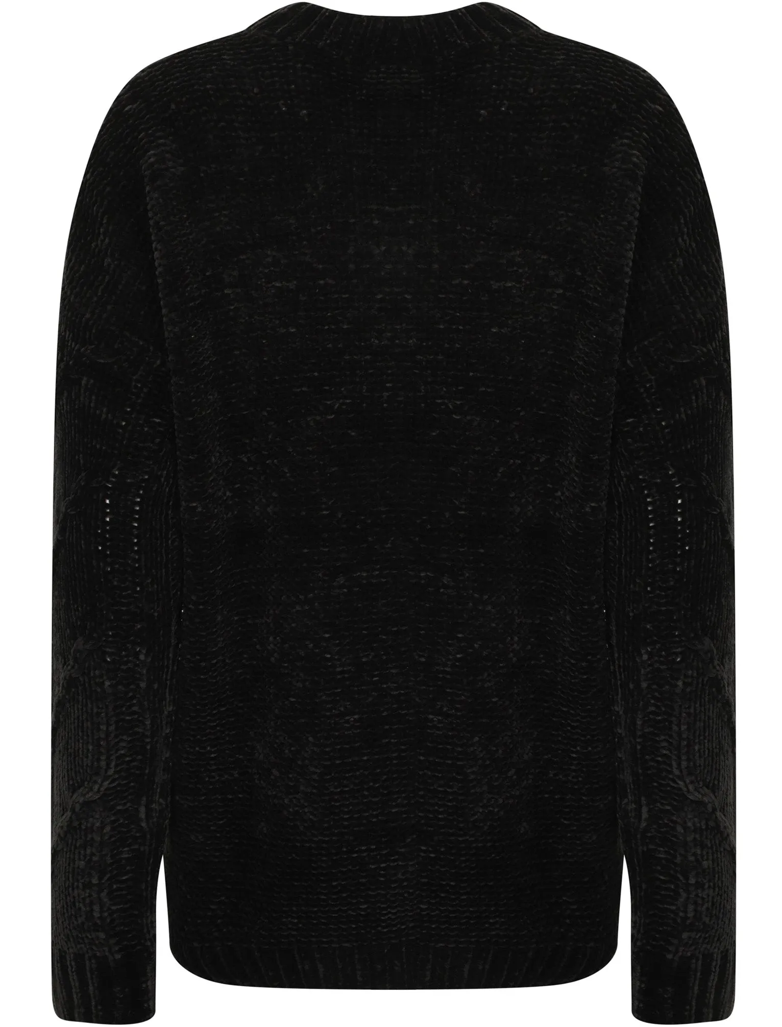 Yandel Chenille Cable Knit Jumper in Black - Tokyo Laundry