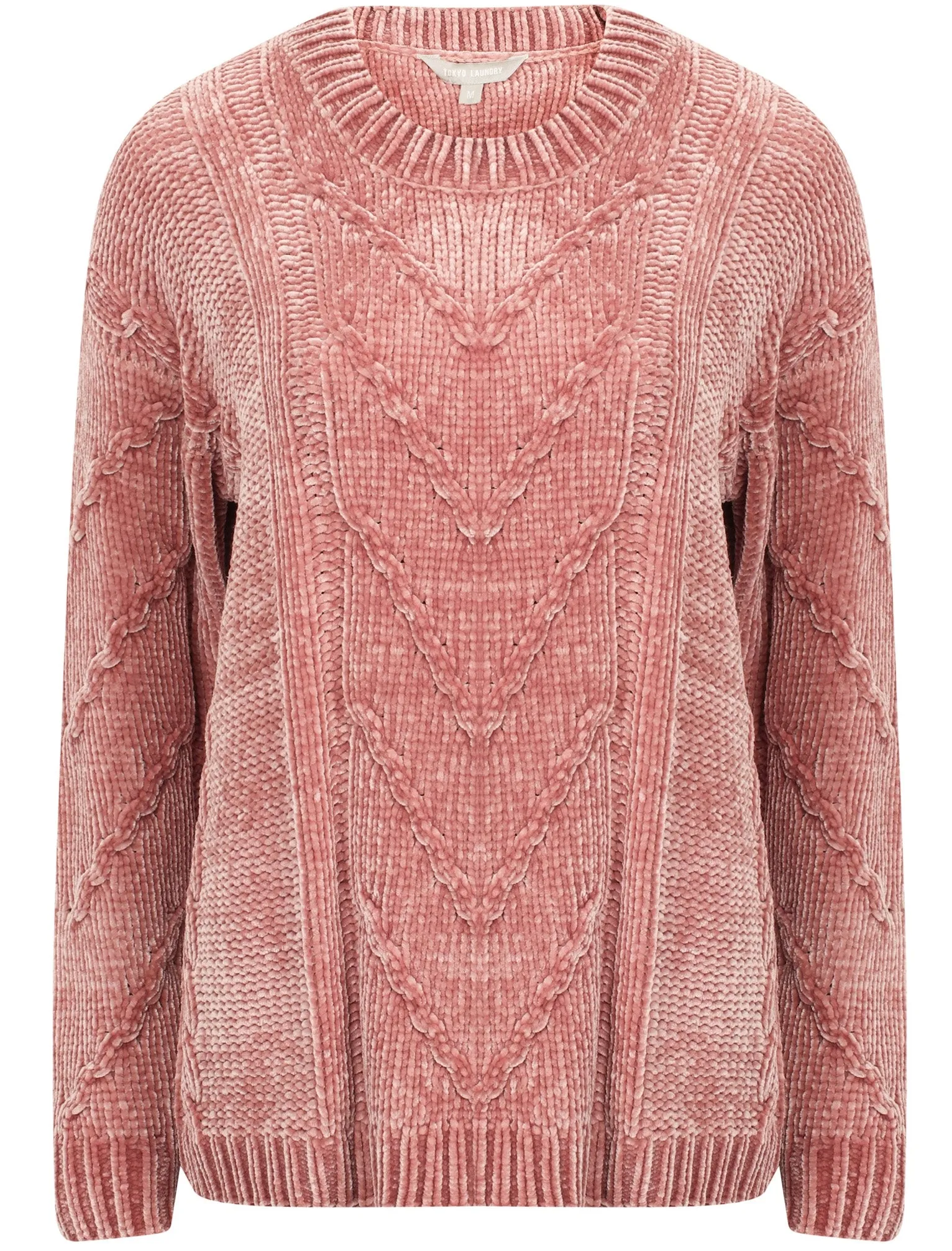 Yandel Chenille Cable Knit Jumper in Damask Pink - Tokyo Laundry