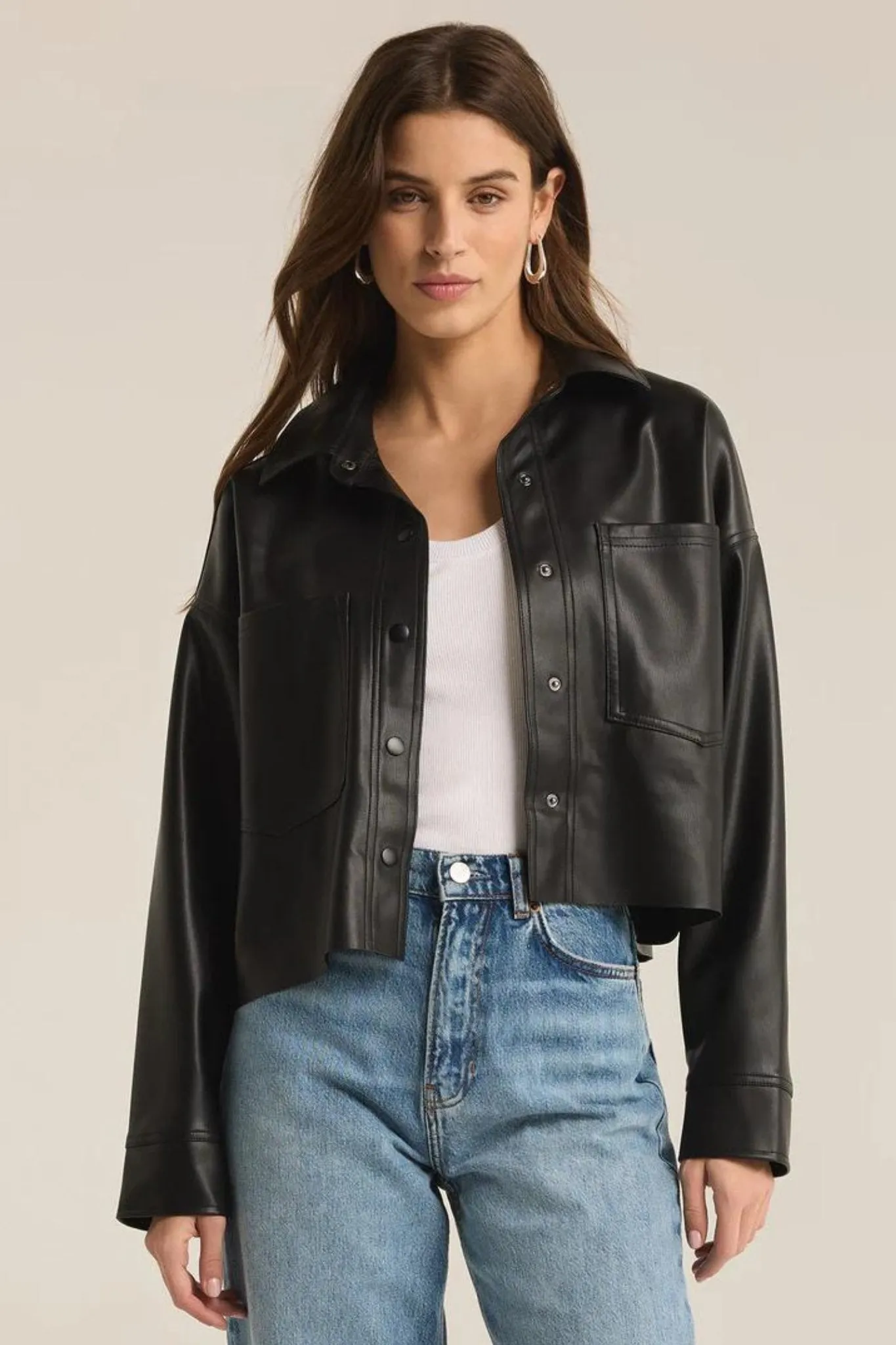 Z Supply: All Day Faux Leather Jacket in Black
